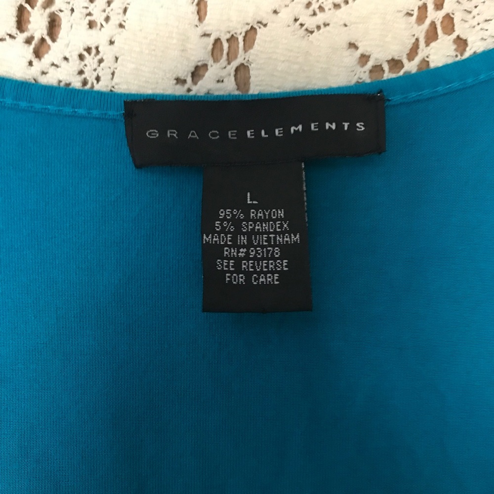 GRACE ELEMENTS TURQUOISE SCOOP NECK SLEEVELESS TOP - Picture 4 of 5